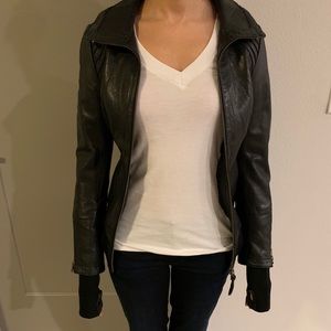 XXS Mackage Black Leather Jacket